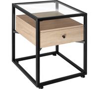 Tectake Bedside Table Preston - Industrial Wood Light, Oak Sonoma