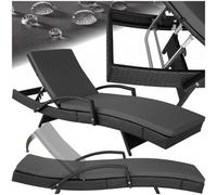 Tectake Oceana Rattan Sun Lounger - Black