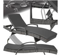 Tectake Océane Aluminum Rattan Sun Lounger - Grey
