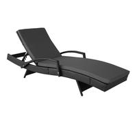 Tectake Oceana Rattan Sun Lounger - Black
