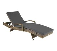 tectake Océane Aluminum Rattan Sun Lounger in Natural | Size: 1 Seater TECTAKE Natural 1 Seater