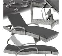 Tectake Sun Lounger Océane - With Aluminum Frame, Weatherproof - Light Grey