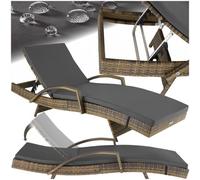 tectake Sun Lounger Océane in Natural | Size: 1 Seater TECTAKE Natural 1 Seater
