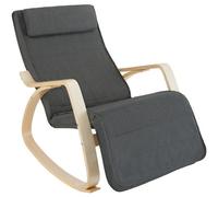 Tectake Onda Rocking Chair - Relaxing Indoor Chair - Dark Grey