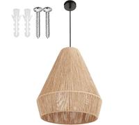 TecTake® Pendant Light with Natural Jute Weave in Boho Style, 3-Tier Jute Lampshade with Soft Lighting & Steel Frame, Versatile 40W Ceiling Light for Living Room, Bedroom, Kitchen - Ø 32 x 33 cm