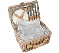 tectake Picnic Basket Lange in Brown TECTAKE Brown