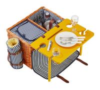 tectake Picnic Basket Rügen in Brown TECTAKE Brown