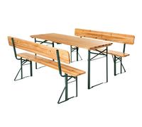 Picnic Table & Benches Franz II - 1 table & 2 benches, foldable, with backrests