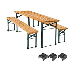 tectake Picnic Table & Benches Sissi - 3-piece, foldable in Brown | Size: XL TECTAKE Brown XL