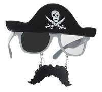 tectake Pirate Glasses With Moustache in Black TECTAKE Black One Size