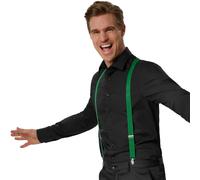 tectake Plain Trouser Braces in Green TECTAKE Green One Size