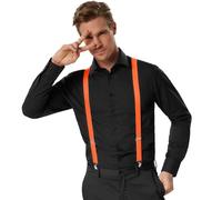 tectake Plain Trouser Braces in Orange TECTAKE Orange One Size