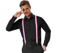 tectake Plain Trouser Braces in Rose TECTAKE Rose One Size