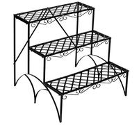 3 TIER METAL GARDEN PLANT POT DISPLAY SHELF STAND FLOWER PATIO DECK IN- OUTDOOR