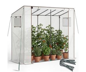 Tectake Plastic Greenhouse Anton 200 X 77 X 170 Cm, Weatherproof - 200 X 77 X 170 Cm