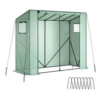 tectake Plastic Greenhouse Anton 200 X 77 X 170 Cm, Weatherproof in Green | Size: Large TECTAKE Green Large
