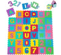 Tectake Play Mat - 86-Piece With Letters And Numbers, Soft And Non-Slip - Colourful