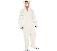 Polar Bear Costume Man Woman Halloween Fancy Dress Outfit Carnival Ice Animal