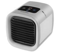 tectake® Portable Air Cooler with Water Tank, 5 Speeds & 2 Cooling Settings, Mini Air Conditioner with LED Touch Panel, Side Lighting & USB-C Connection, Cooling Fan for Home & Office - Grey