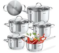 tectake Pot & Pan Set Bologna Xl in Silver TECTAKE Silver