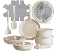 tectake Pot & Pan Set Genoa in White TECTAKE White