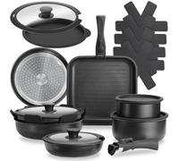 tectake Pot & Pan Set Parma in Black TECTAKE Black