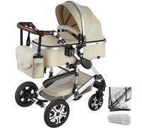 tectake Pram - Foldable, 5-Point Harness, Safety Bar & Wrist Strap in Grey TECTAKE Grey