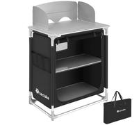 Camping Kitchen with 2 Compartments - Black, none