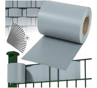 Tectake Privacy Film - Double-Sided Print, Opaque And Tear-Resistant, Fastening Clips Included - 35 M Grey