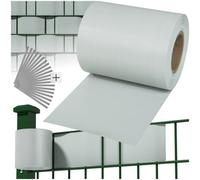 Tectake Privacy Film - Double-Sided Print, Opaque And Tear-Resistant, Fastening Clips Included - 35 M Light Grey