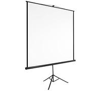 tectake® Projector Screen with Tripod Stand, Portable 85'' Projection Screen with Folding Projector Stand, 1:1, 4:3 & 16:9 Formats & HD-Compatible, for Home Cinema, Office, Outdoor - 152 x 152 cm