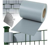 tectake® PVC Fence Screening, Temperature-Resistant Garden Screening Roll with Double-Sided Printing for Wind, Noise & UV Protection, Ideal Garden, Patio & Balcony Privacy Screen - 35 m, Grey