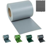 tectake® PVC Fence Screening, Temperature-Resistant Garden Screening Roll with Double-Sided Printing for Wind, Noise & UV Protection, Ideal Garden, Patio & Balcony Privacy Screen - 70 m, Grey