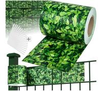 TecTake® PVC Fence Screening, Temperature-Resistant Garden Screening Roll with Double-Sided Printing for Wind, Noise & UV Protection, Ideal Garden, Patio & Balcony Privacy Screen - 35 m, Greenery