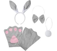 tectake Rabbit Accessories Set in Grey TECTAKE Grey One Size