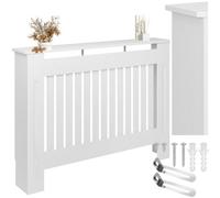 tectake Radiator Cover with Slatted Design, Heating Cover, Radiator Coating, with Decorative Shelf, Heat Protection, Easy Cleaning, Scandinavian - 112 x 19 x 82 cm