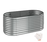 Tectake Raised Bed Flormma, 1257L, Galvanised, 200X100X80Cm, Silver