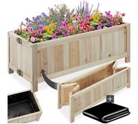 Tectake Raised Bed - For Gardens, 30 Litre Capacity, Wooden, 70 X 30 X 25Cm 70 X 30 X 25 Cm - Brown