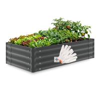 Tectake Raised Bed Salvia, Galvanised Steel, Various Sizes 120 X 60 X 30 Cm - Grey
