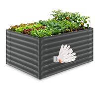 Tectake Raised Bed Salvia, Galvanised Steel, Various Sizes 120 X 90 X 62 Cm - Grey