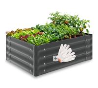 Tectake Raised Bed Salvia, Galvanised Steel, Various Sizes 80 X 60 X 30 Cm - Grey