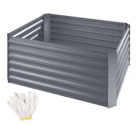 tectake® Raised Garden Bed in Galvanised Steel, 600L Raised Planter with Open Base, Weather-Resistant & Lightweight, Ideal Raised Bed for Vegetables, Herbs, Flowers, Easy Assembly - 120 x 90 x 57 cm