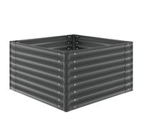 tectake Raised Garden Bed Blomma Steel 100 X 100 X 62 Cm in Dark Grey TECTAKE Dark Grey 100 X 100 X 62 Cm