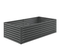 tectake Raised Garden Bed Blomma Steel 200 X 100 X 62 Cm in Dark Grey TECTAKE Dark Grey 200 X 100 X 62 Cm