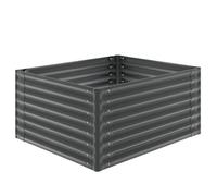 tectake Raised Garden Bed, Galvanized Steel, Large Outdoor Planter Blomma Stee in Dark Grey TECTAKE Dark Grey