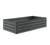 tectake Raised Garden Bed Salvia Galvanized Steel 120 X 60 X 30 Cm in Grey TECTAKE Grey 120 X 60 X 30 Cm