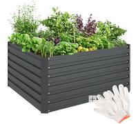 TecTake® Raised Garden Bed with 650L Capacity, Weather-Resistant Planter in Galvanised Steel with Back-Friendly Height & Open Base, Ideal Raised Bed for Vegetables, Herbs, Flowers - 120 x 56 x 100 cm