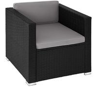 tectake Rattan Garden Armchair Lignano in Black | Size: 1 Seater TECTAKE Black 1 Seater