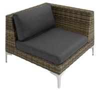 tectake Rattan Garden Furniture Villanova in Dark Grey | Size: 1 Seater TECTAKE Dark Grey 1 Seater