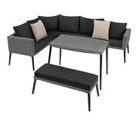 Rattan Garden Lounge Set Corner Sofa Bench Coffee Table with Cushions